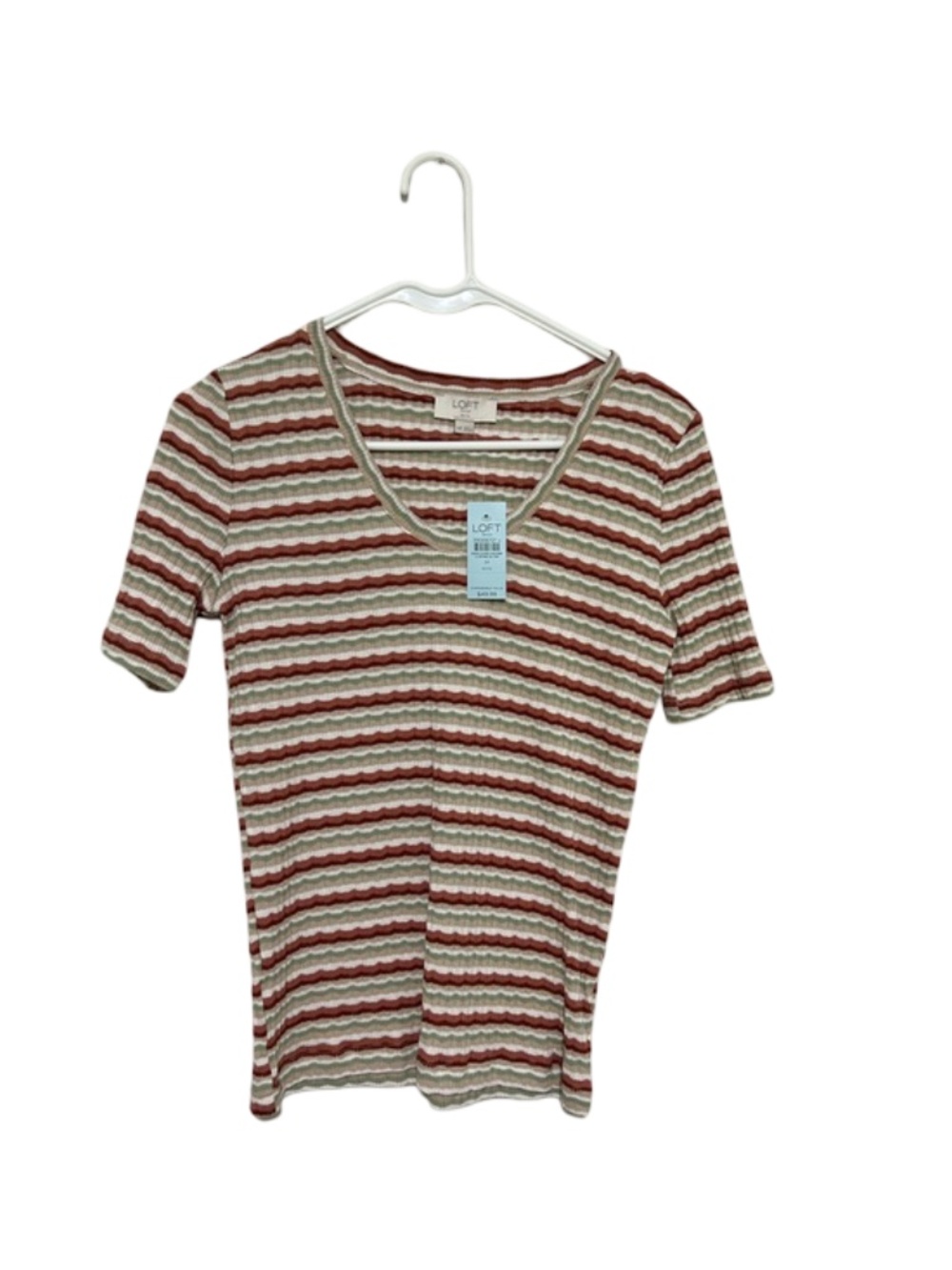 LOFT NWT Medium Stripe‎ Chevron Print Shirt